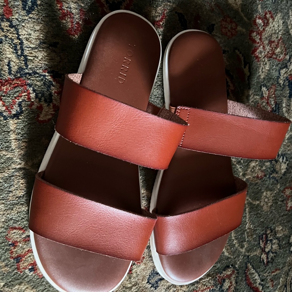 Torrid Chestnut Double Strap Sandals